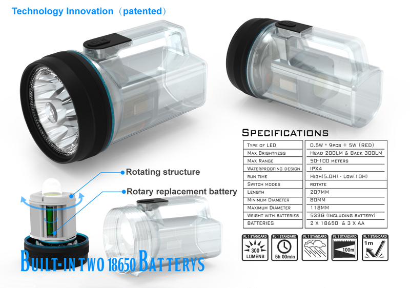 CLW-1610 TRANSPARENT MULIFUNCTION SPOT LIGHT WITH REFLECTOR
